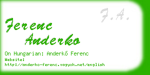 ferenc anderko business card